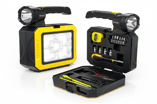 Lanterna Solar Multifuncional com Kit de Ferramentas e Power Bank