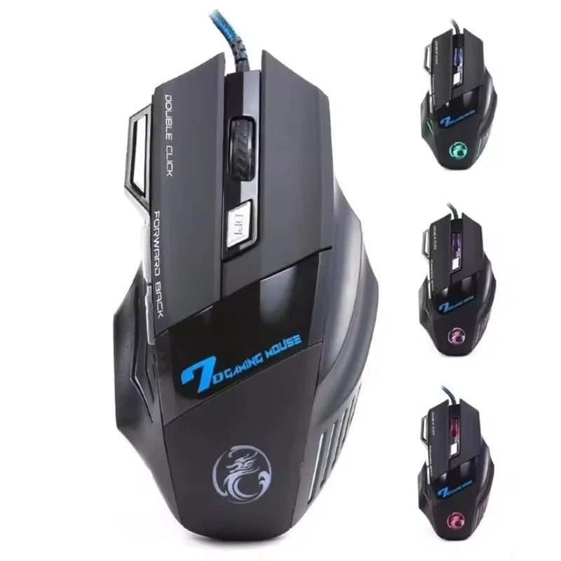 Mouse Gamer X7 5500 DPI com Botão Retroiluminado – Ergonômico e Ajustável