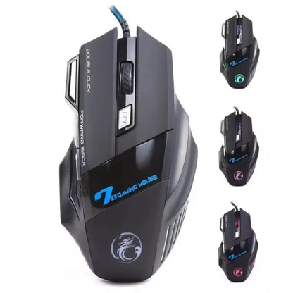Mouse Gamer X7 5500 DPI com Botão Retroiluminado – Ergonômico e Ajustável