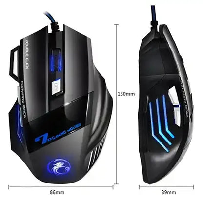 Mouse Gamer X7 5500 DPI com Botão Retroiluminado – Ergonômico e Ajustável