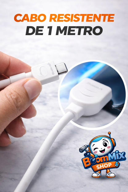 Cabo Carregador Turbo 4.8A H’Maston H7Z-3 – Carregamento Rápido, Resistente e Universal (1 Metro)